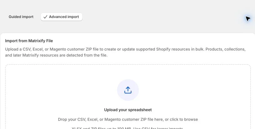 EditEngine Advanced import selected for a Blog Posts spreadsheet