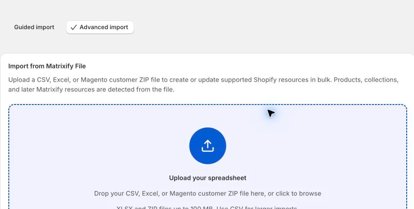 EditEngine Advanced import selected for a Pages spreadsheet